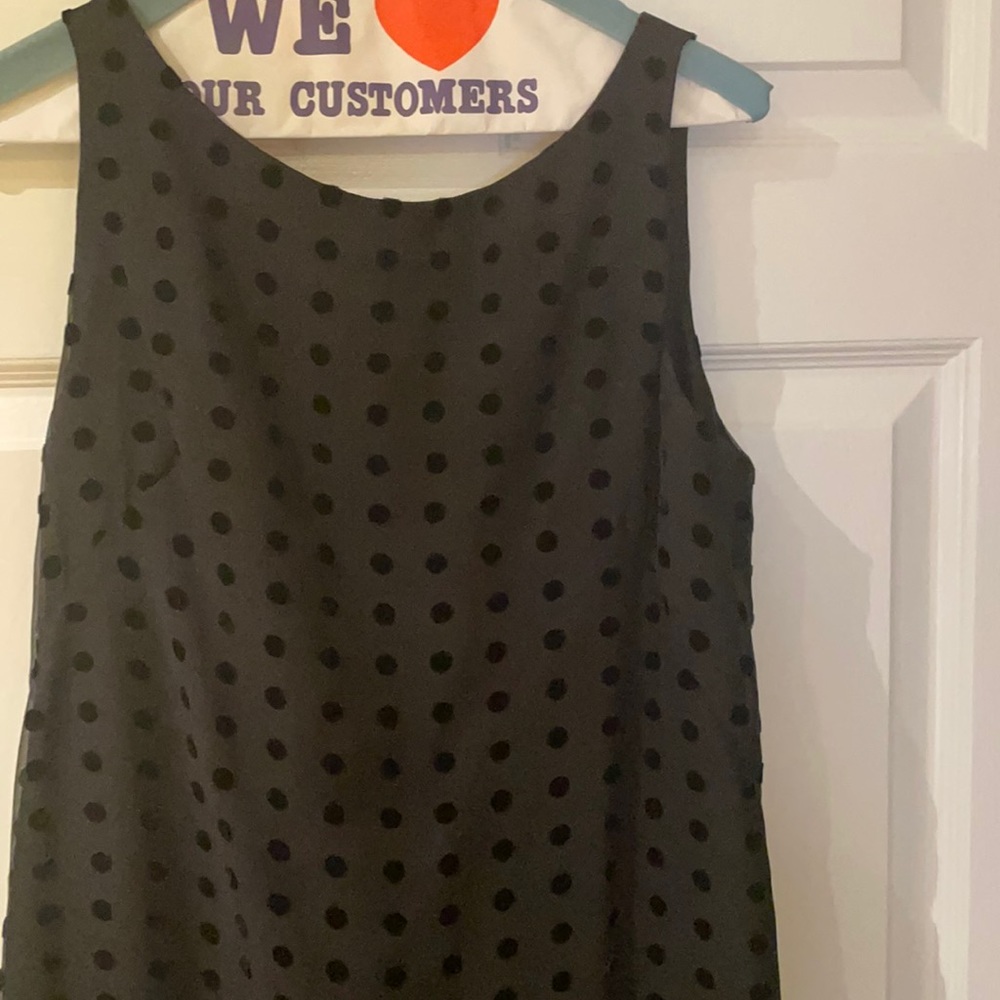 Black tonal polka dot evening dress